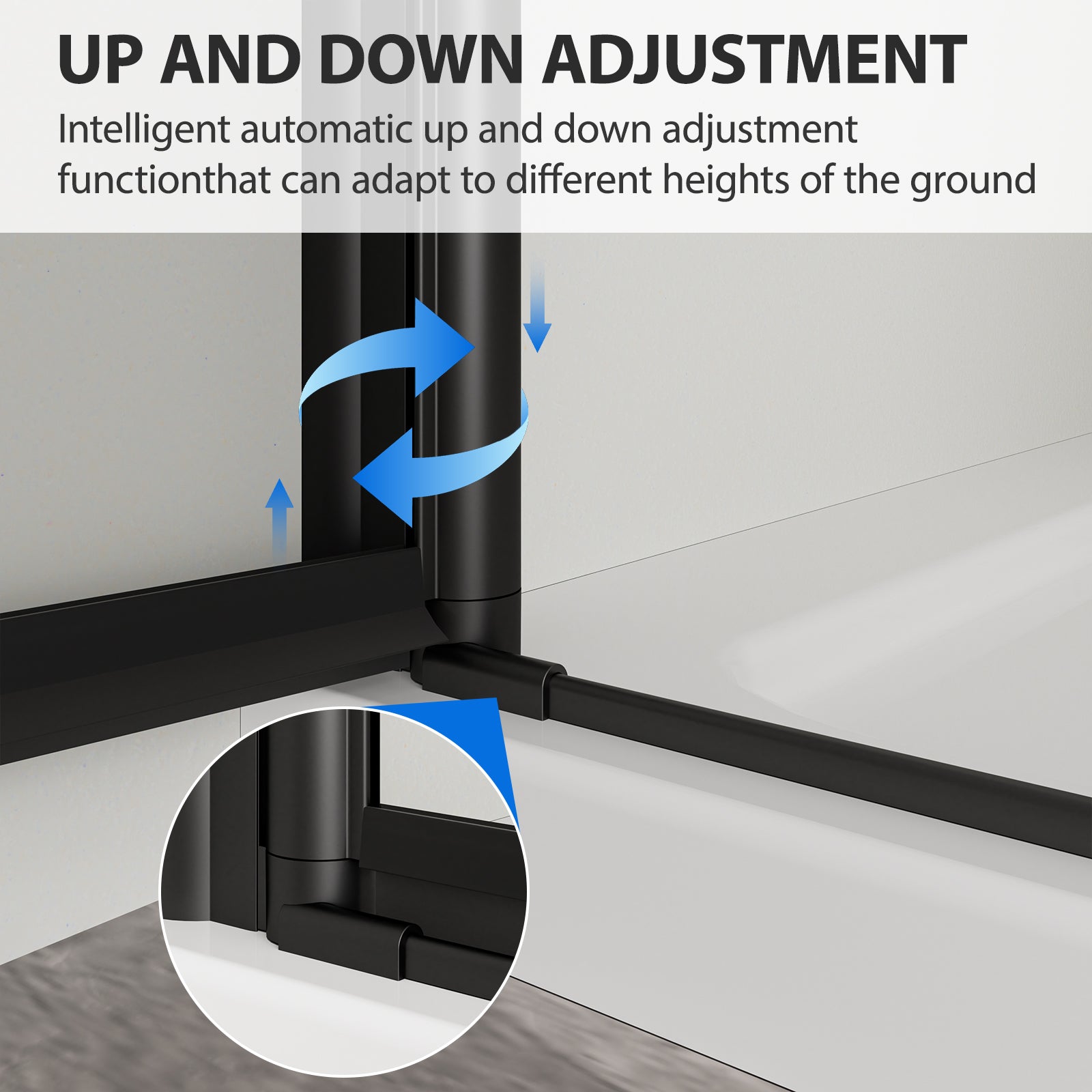 Durable pivot system with lift-and-lower function ensures smooth operation and long-lasting performance.