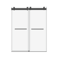 48'' x 76'' Soft-Close Frameless Bypass Shower Door – 5/16'' Tempered Glass, Adjustable 56''-60 3/4''