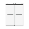 48" x 76" Frameless Sliding Shower Door for Bathroom - 3/8'' Tempered Glass, Bypass Design