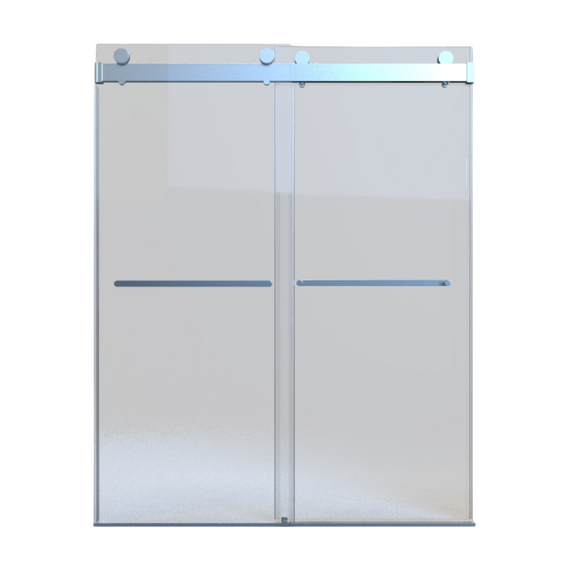48" x 76" Frameless Sliding Shower Door for Bathroom - 3/8" Tempered Glass, Bypass Design