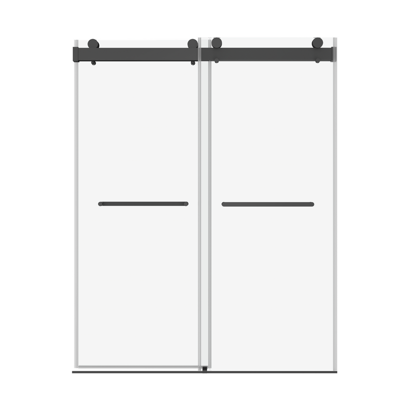 60" x 76" Frameless Sliding Shower Door for Bathroom - 3/8'' Tempered Glass, Bypass Design