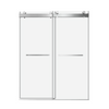 60" x 76" Frameless Sliding Shower Door for Bathroom - 3/8'' Tempered Glass, Bypass Design