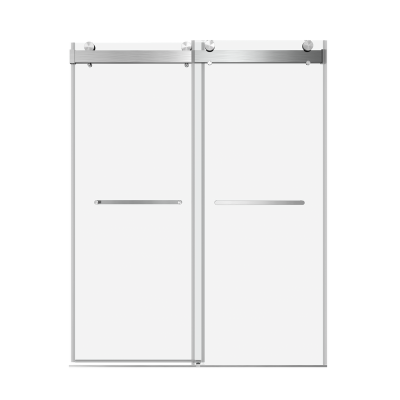 60" x 76" Frameless Sliding Shower Door for Bathroom - 3/8'' Tempered Glass, Bypass Design