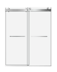 60" x 76" Frameless Sliding Shower Door for Bathroom - 3/8'' Tempered Glass, Bypass Design