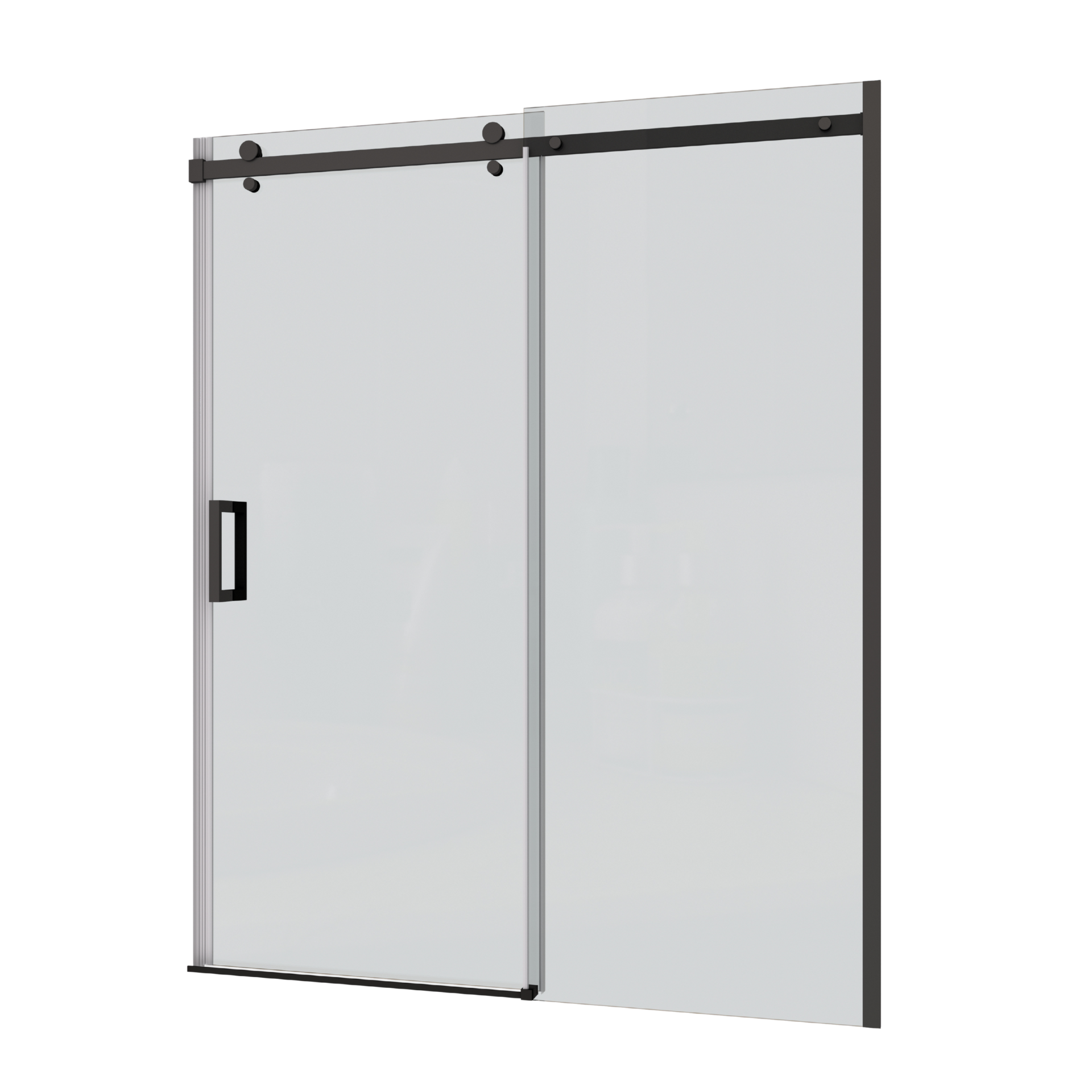 54'' x 74'' Frameless Single Sliding Shower Door - 5/16'' Tempered Glass, Adjustable (56''-60'')