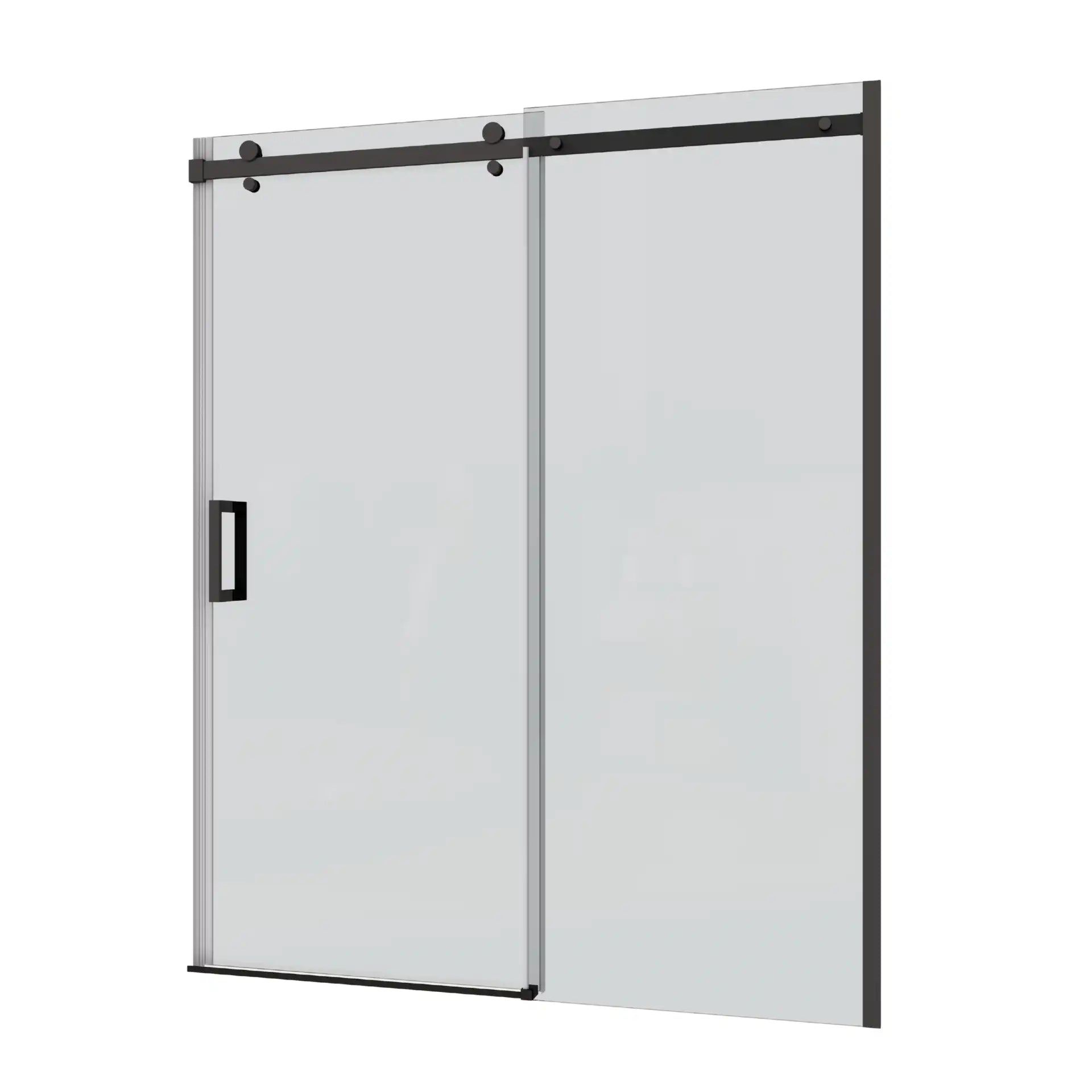 48'' x 74'' Frameless Single Sliding Shower Door - 5/16'' Tempered Glass, Adjustable (46''-48'')