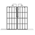 34 x 72 matte black panel shower door with grid design and dual rainfall heads | Ace Decor