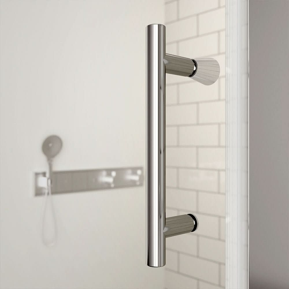 Chrome Framed Pivot Shower Door - Custom Design & Replacement Parts color: chrome