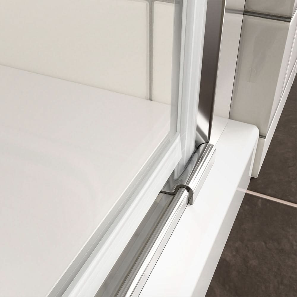 Chrome Framed Pivot Shower Door - Custom Design & Replacement Parts color: chrome