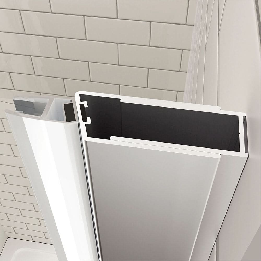 chrome framed shower door pivot