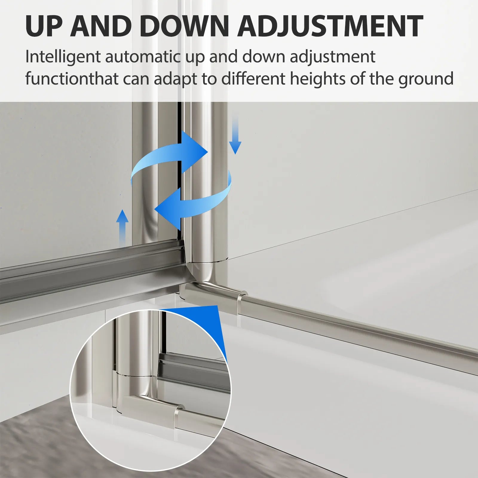 Durable pivot system with lift-and-lower function ensures smooth operation and long-lasting performance.