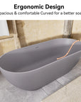 Stone Resin Freestanding Soaking Bathtub  color:Matte Gray