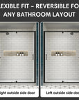 Reversible installation option for 36 x 72 36 pivot shower door, fits left or right bathroom layouts | Ace Decor