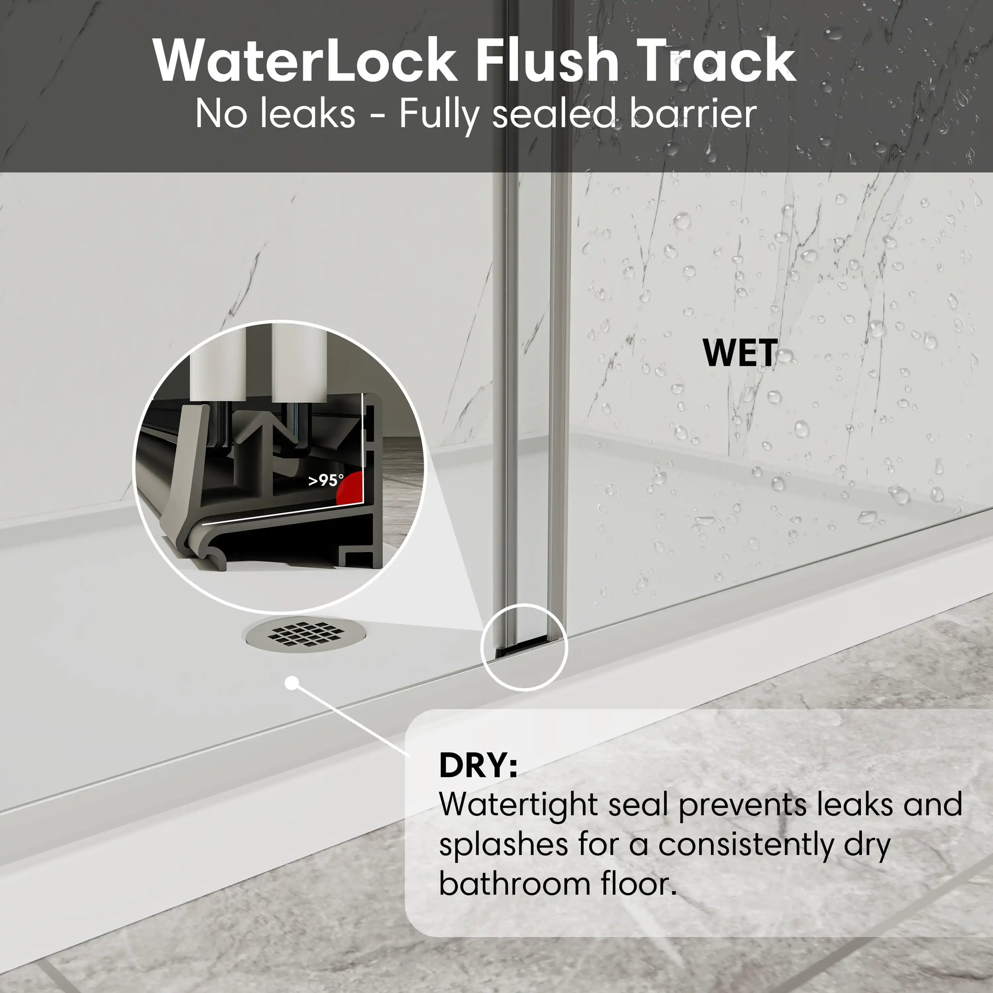 Montra Series 60&quot; x 70&quot; Strong Framed Shower Door with 6mm Tempered Glass in Chrome - No Leaks, No Wobble