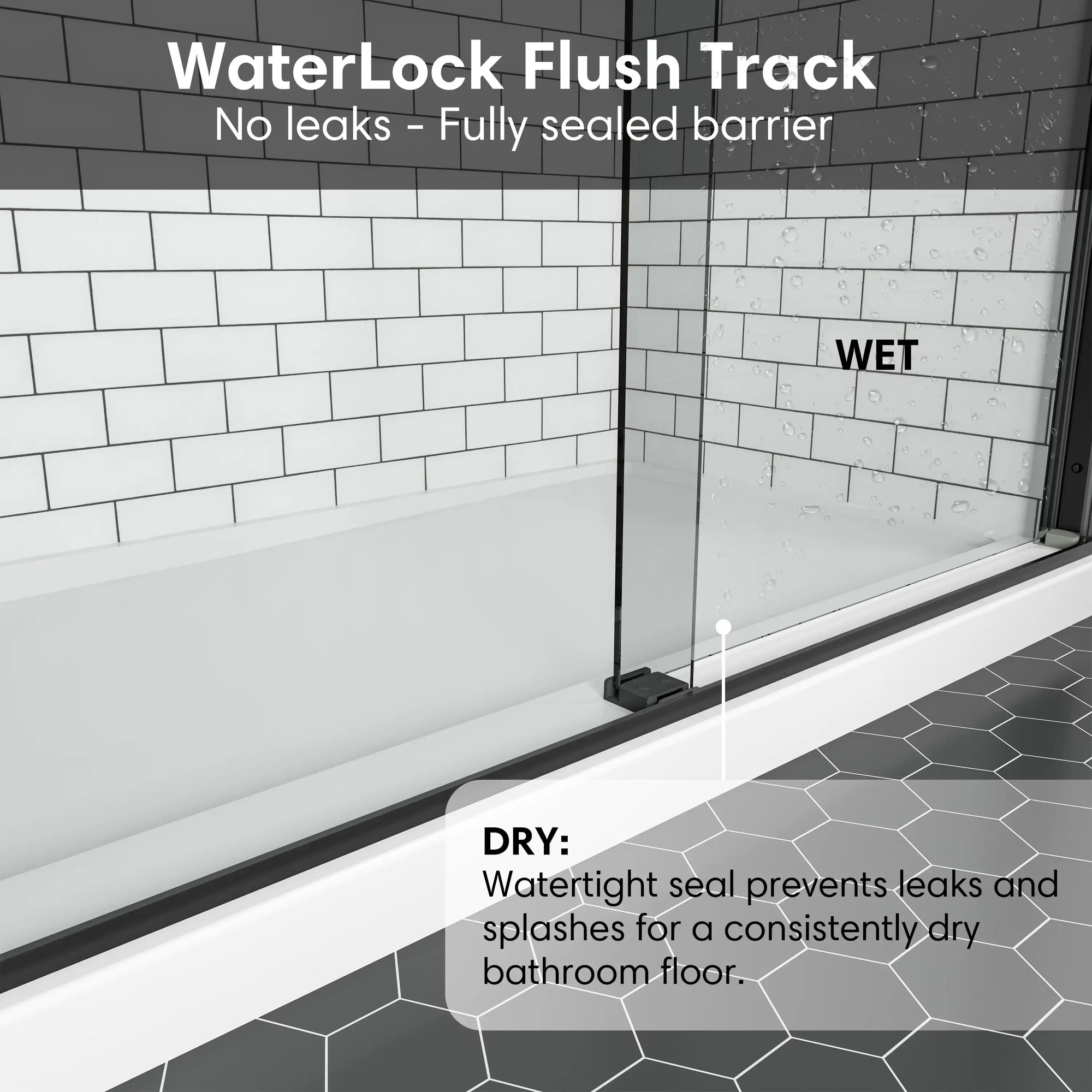 Aurevo-X Series 60&quot; x 74&quot; Minimalist Frameless Sliding Shower Door In Matte Black