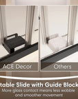 48" x 74" Black Frameless Double Sliding Shower Door with Soft-Close - Leak-Proof, Easy-Clean