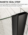 Magnetic seal and waterproof strips ensure tight closure, helping prevent leaks and keep the bathroom floor dry.