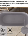 Stone Resin Freestanding Soaking Bathtub  color:Matte Gray