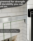 Thick aluminum frame of pivot shower door, heavy-duty and wear-resistant for long-lasting durability | Ace Decor