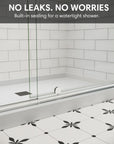Waterproof sealing design of pivot shower door ensures no leaks and a watertight shower | Ace Decor