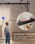 48" x 74" Black Frameless Double Sliding Shower Door with Soft-Close - Leak-Proof, Easy-Clean