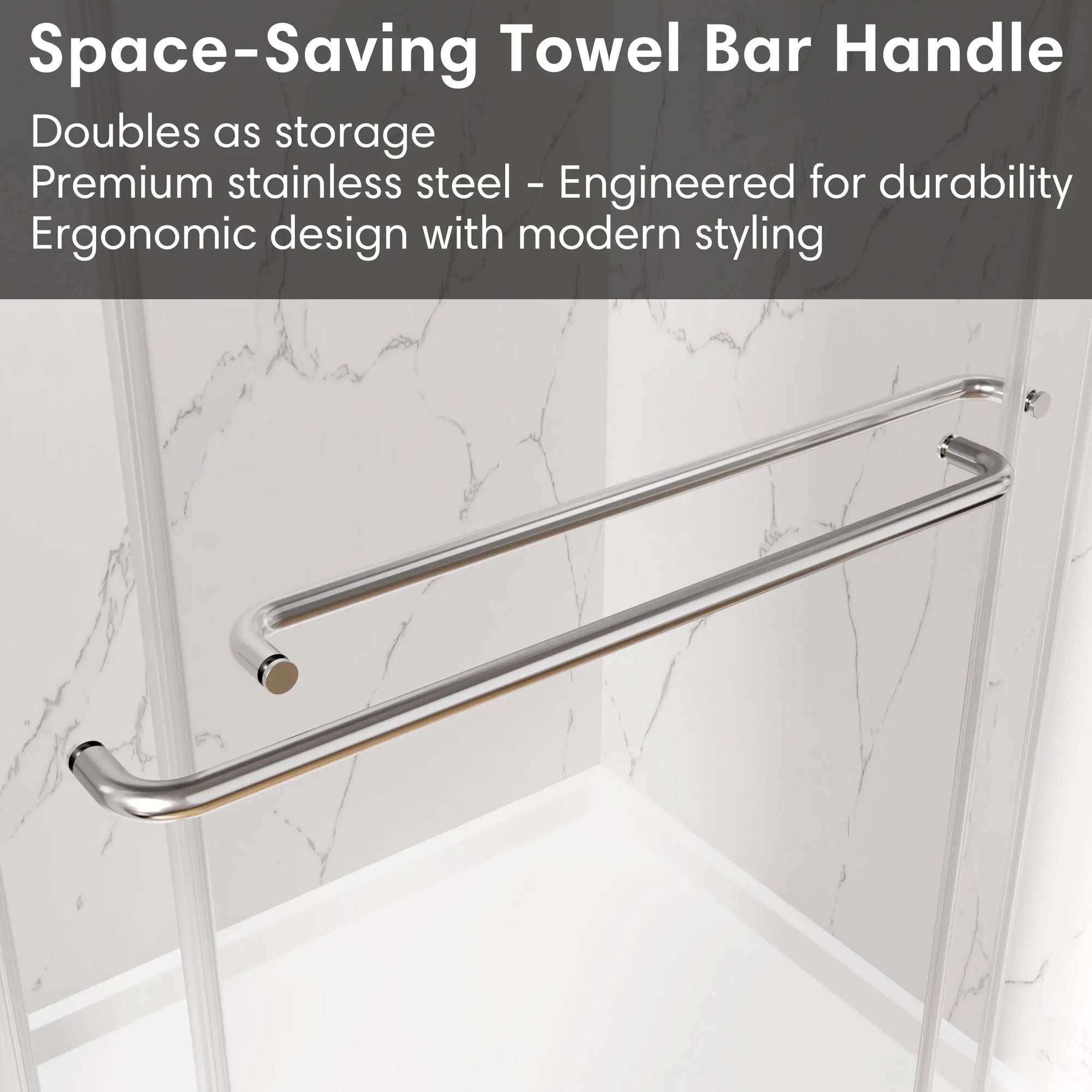 Montra Series 60&quot; x 70&quot; Strong Framed Shower Door with 6mm Tempered Glass in Chrome - No Leaks, No Wobble