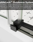 StableLock guidance system with bottom guide block for matte black sliding bathtub door | Ace Decor
