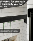 Thick aluminum frame construction for durability on 36 x 72 36 pivot shower door, heavy-duty and wear-resistant | Ace Decor