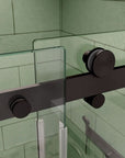 Frameless Bathtub Sliding shower Doors color:Matte Black