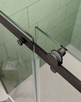 Frameless Bathtub Sliding shower Doors color:Matte Black