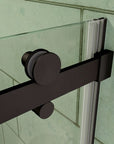 Frameless Bathtub Sliding shower Doors color:Matte Black