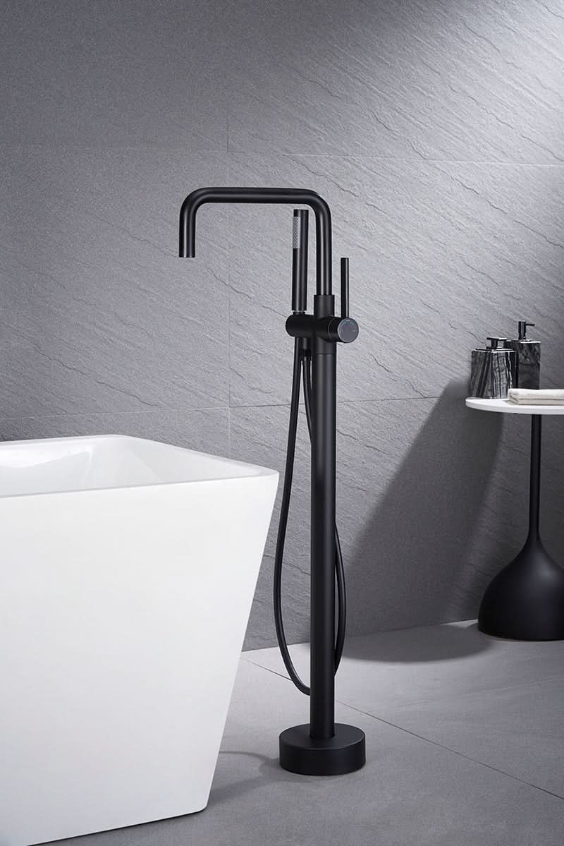 Bathroom Faucet with Handheld Shower color:Matte Black