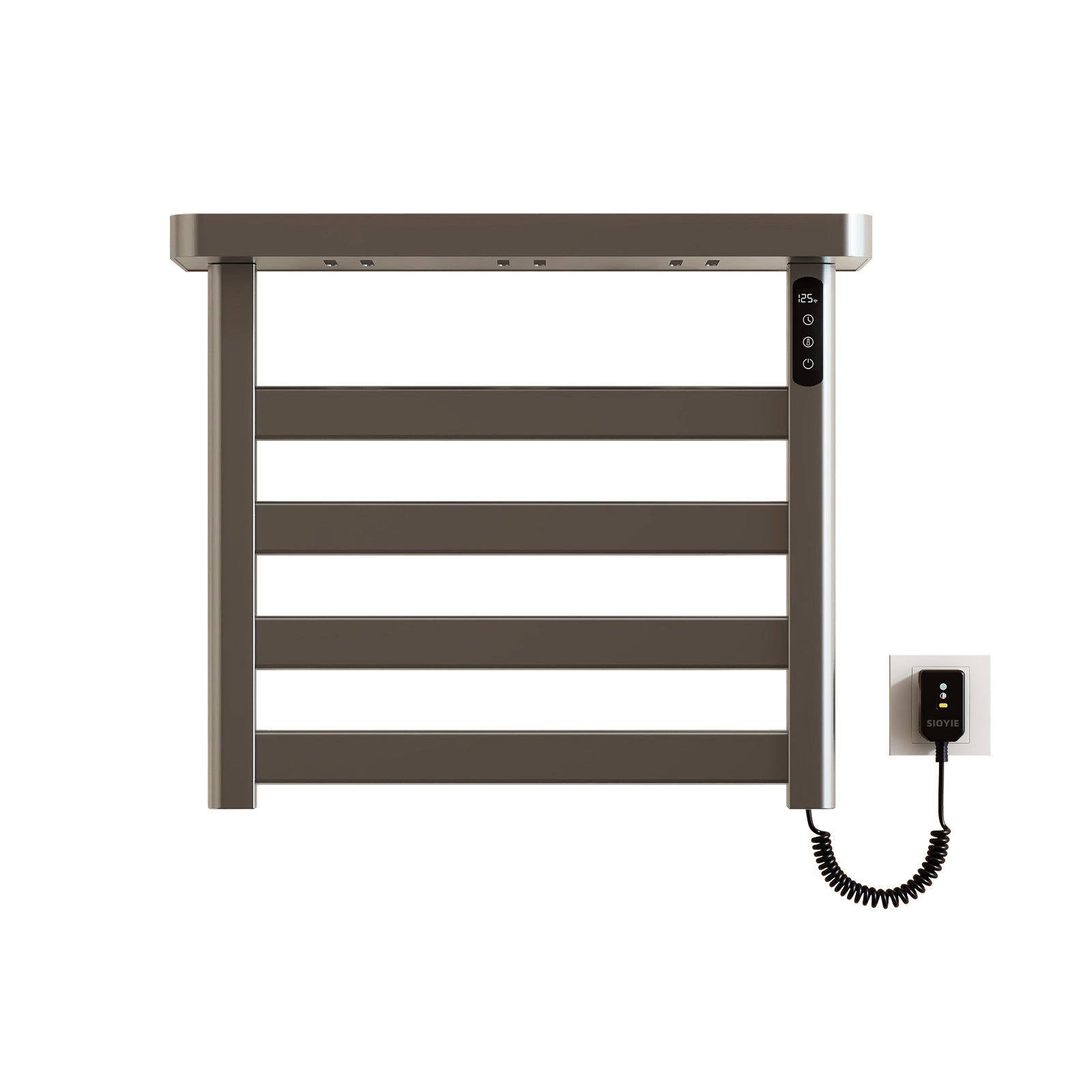 22" X 19" Smart Heated Towel Rack – Energy Efficient, Quick Drying, Safe & Stylish color: Grey