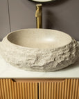 Astra Series 18" Oval Sculpted Resin Stone Vessel Basin - Ivory