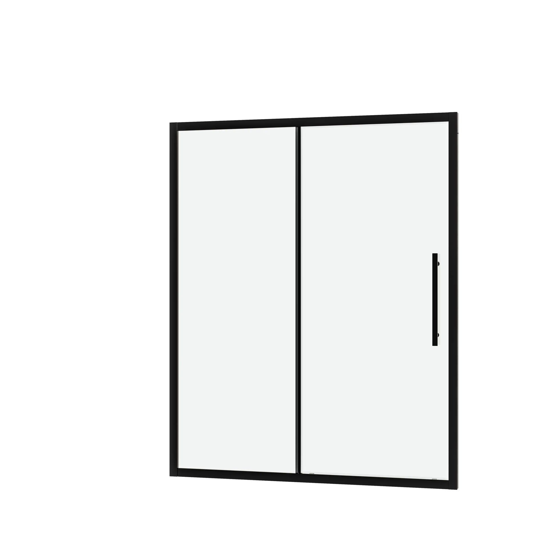 44"-48"/56"-60"W x 72"H Sliding Shower Door, Matte Black Frame with 1/4" Tempered Glass color: Matte Black