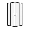 36" x 72" Corner Shower Enclosure - Black Double Sliding Glass Shower Door