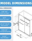 semi-frameless glass sliding shower doors color:chrome