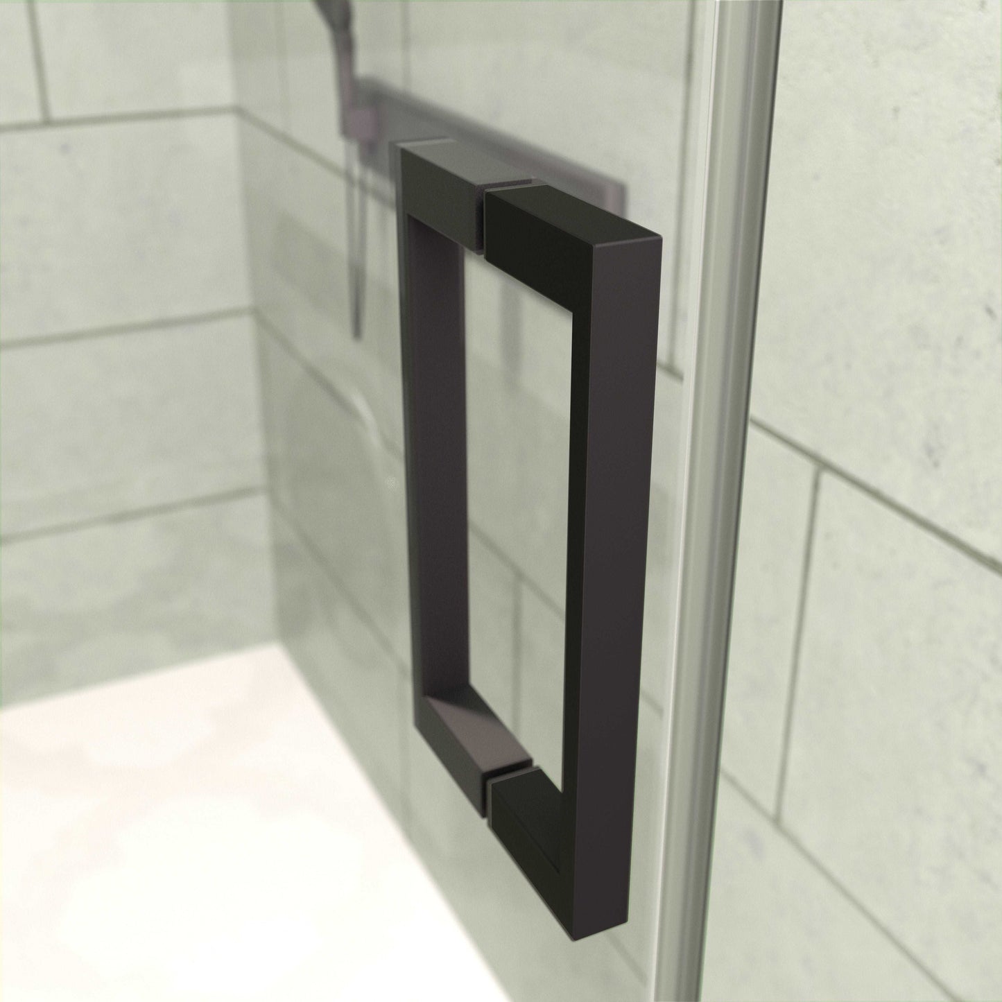 Sliding Shower Door Frameless 60 x 74 inch Color:Matte Black