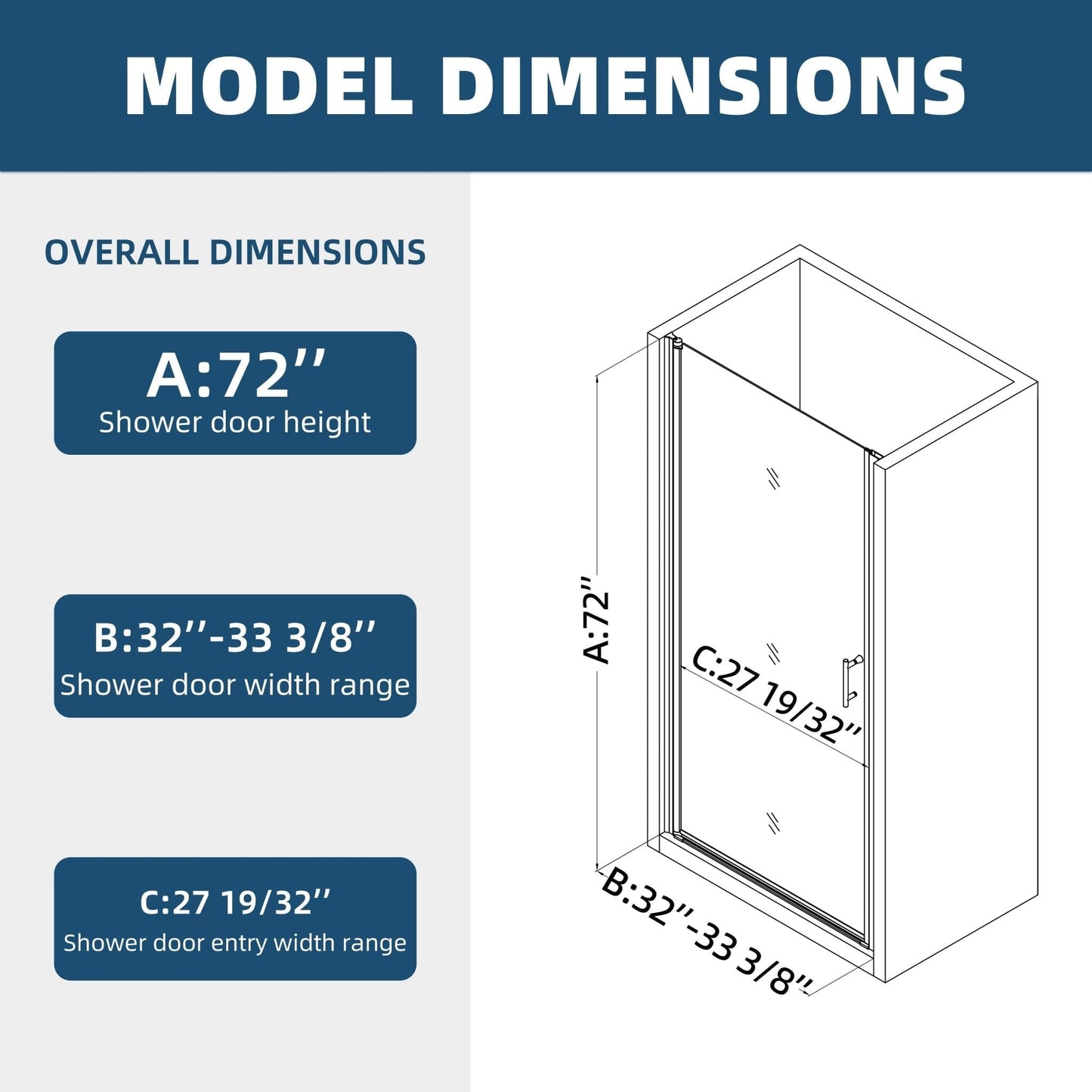 framed pivot shower door color:matte black