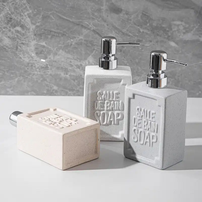 3-Pack Ceramic Dish Soap Bottle Dispensers
