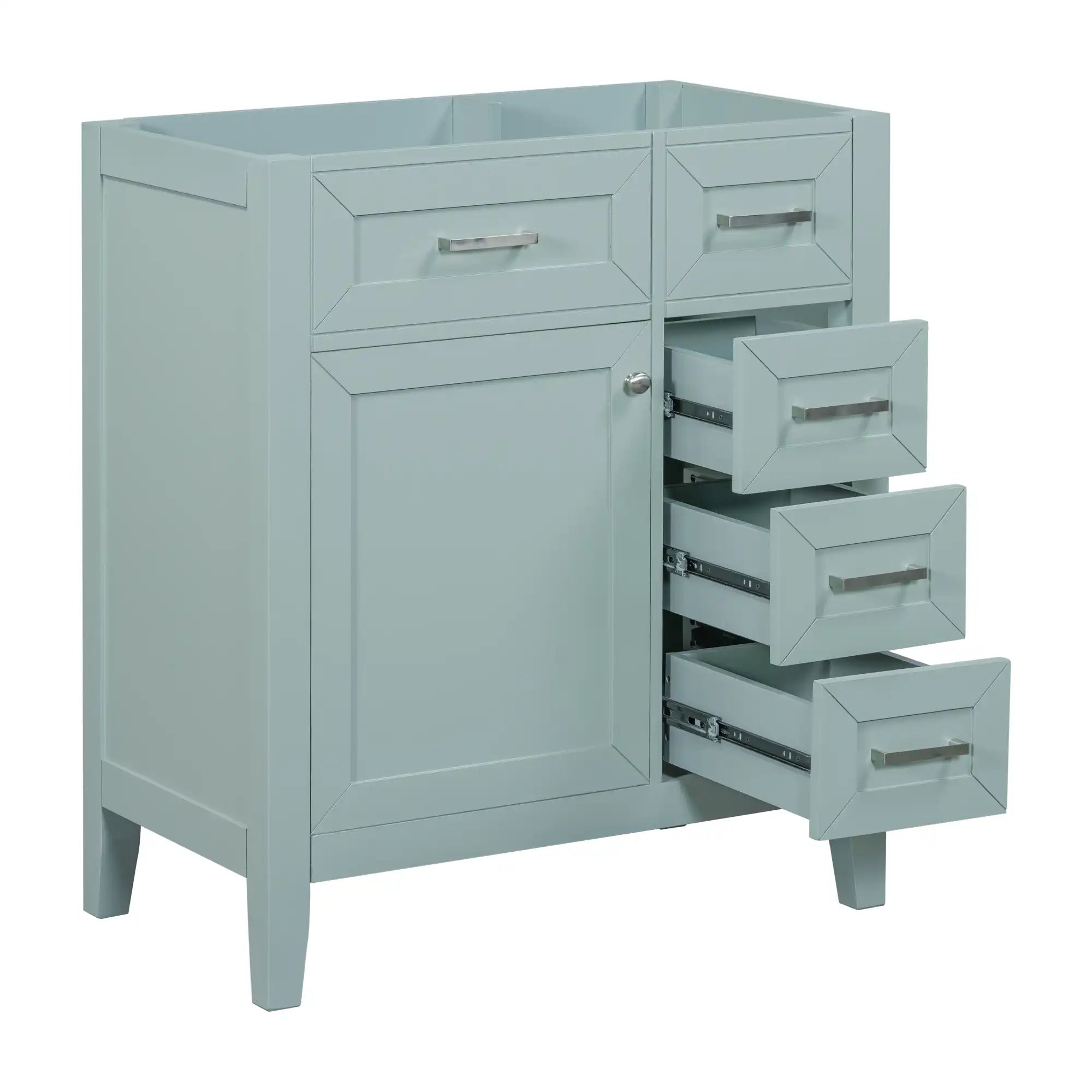 30" single freestanding bathroom vanity with open drawers | Ace Decor