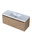 47" wall mounted bathroom vanity with sink featuring integrated resin top and wide countertop | Ace Decor