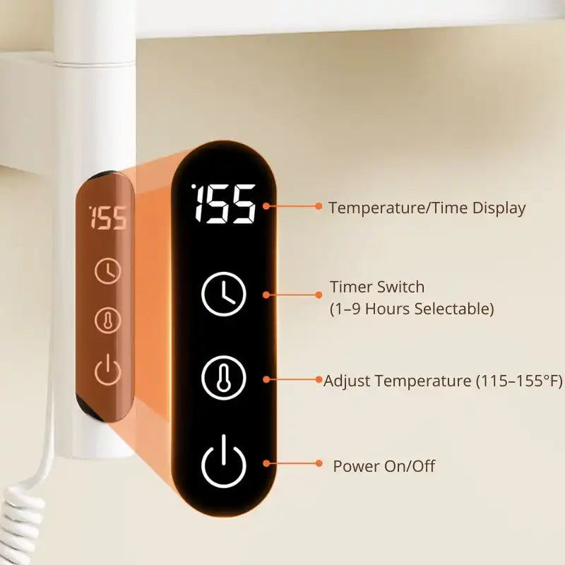 LED touch control with precise temperature hold, free timing and large drying area | Ace Decor