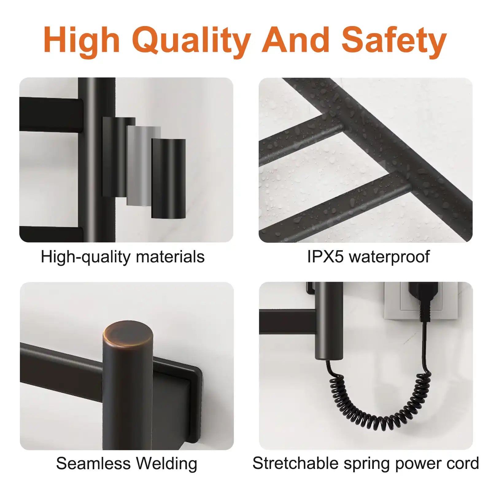 Erynd 20&quot; x 32&quot; 7-Bar Wall Mounted Electric Towel Warmer