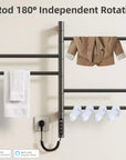 5-bar towel heater rack with 180-degree independent rotation for drying clothes and towels | Ace Decor