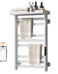 Thervon Series 18" x 27" Smart Heated Towel Rack with 3-Zone Heating Bars & Dry-Wet Separation Shelf – White