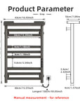 18 x 27 gray hot towel warmer product dimensions and detailed measurements diagram | Ace Decor