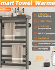 18 x 27 gray wall-mounted hot towel warmer featuring timer and temperature settings | Ace Decor