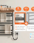18 x 27 gray hot towel warmer with wider heating bars and larger heating area comparison | Ace Decor