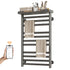 Thervon-Plus Series 21" x 33" 11-Bar Smart Heated Towel Rack with Storage Shelf – Gray